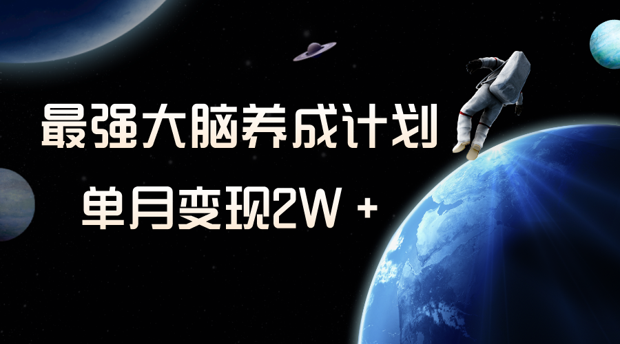 （8078期）冷门虚拟项目，最强大脑养成计划，一个月变现2W＋-创奇社