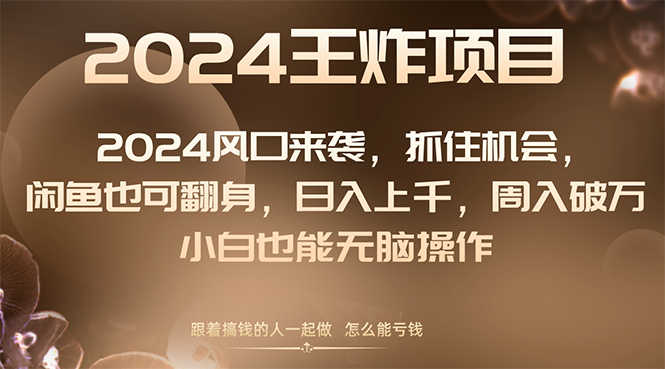 （8401期）2024风口项目来袭，抓住机会，闲鱼也可翻身，日入上千，周入破万，小白…-创奇社