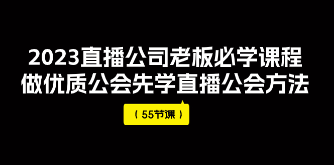 （7738期）2023直播公司老板必学课程，做优质公会先学直播公会方法（55节课）-创奇社 - AI前沿·副业变现·资源教程！