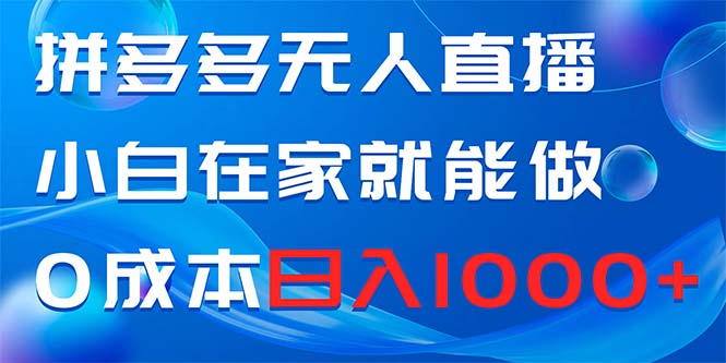 （8450期）拼多多无人直播，小白在家就能做，0成本日入1000+-创奇社