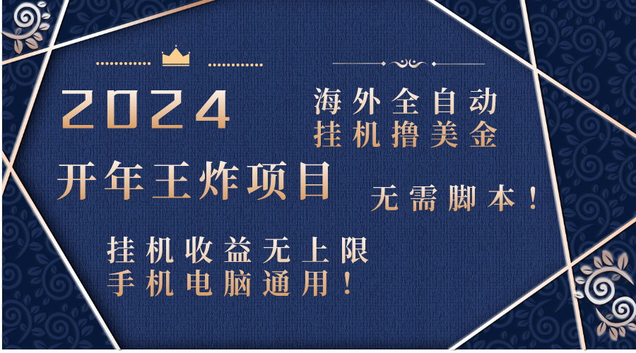 （8494期）2024海外全自动挂机撸美金项目！手机电脑均可，无需脚本，收益无上限！-创奇社 - AI前沿·副业变现·资源教程！
