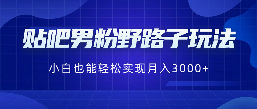 （8708期）贴吧男粉野路子玩法，小白也能轻松实现月入3000+-创奇社