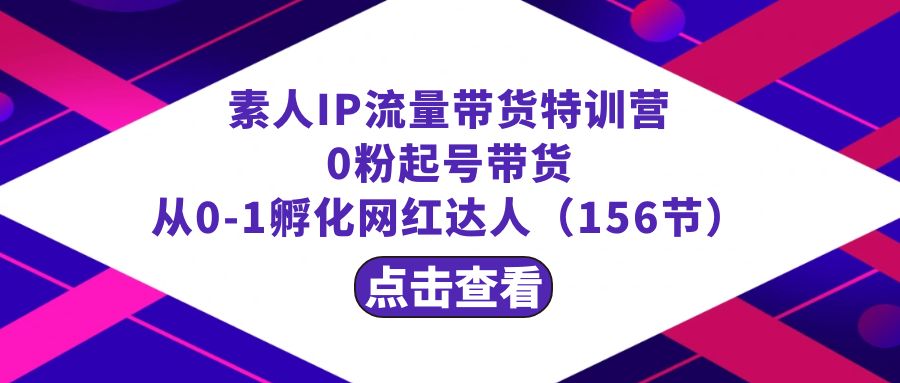 （8776期）繁星·计划素人IP流量带货特训营：0粉起号带货 从0-1孵化网红达人（156节）-创奇社