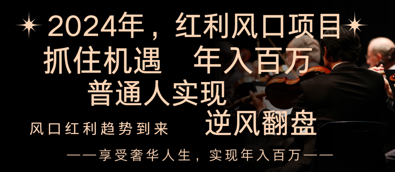 （8418期）2024红利风口项目来袭，享受第一波红利，逆风翻盘普通人也能实现，年入百万-创奇社