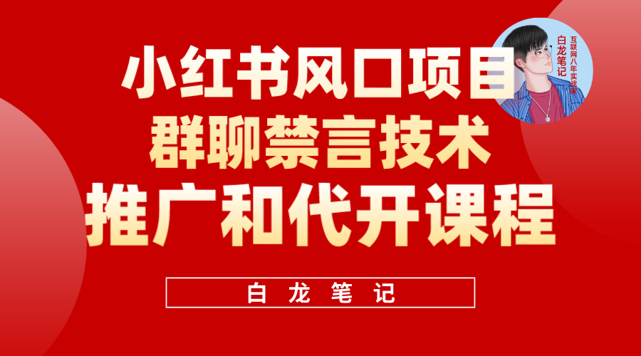 （5973期）小红书风口项目日入300+，小红书群聊禁言技术代开项目，适合新手操作-创奇社 - AI前沿·副业变现·资源教程！