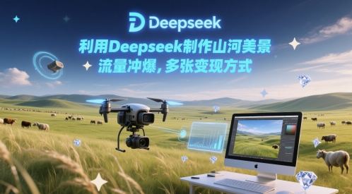利用Deepseek制作山河美景，流量冲爆，多张变现方式-创奇社 - AI前沿·副业变现·资源教程！