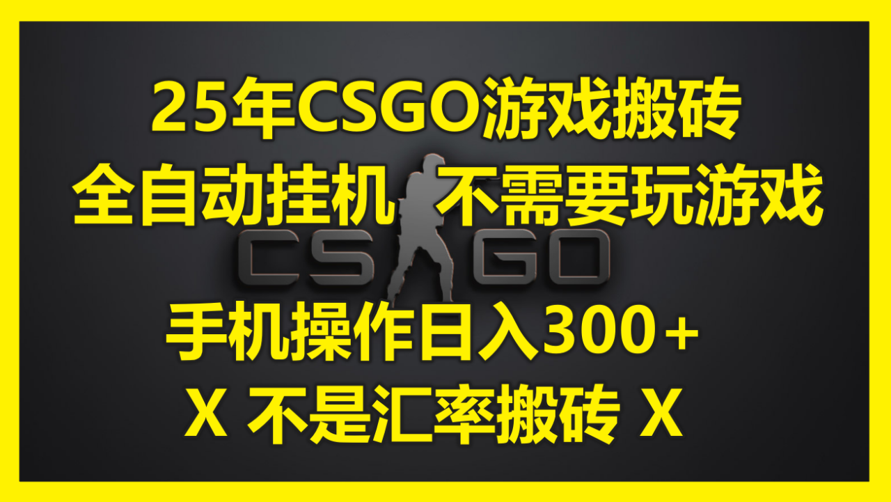 （14902期）25年CSGO游戏搬砖，全自动挂机，不需要玩游戏，手机操作日入300+。(不…-创奇社 - AI前沿·副业变现·资源教程！