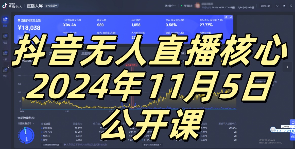 抖音无人直播核心公开课，咸鱼翻身小白可做带有睡后收入月入过万太简单-创奇社 - AI前沿·副业变现·资源教程！
