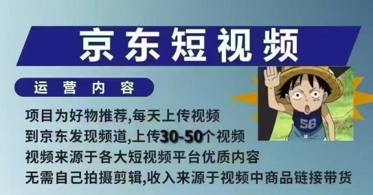 京东短视频带货课，无需自己拍摄剪辑，保姆式教学，两天快速上手-创奇社 - AI前沿·副业变现·资源教程！