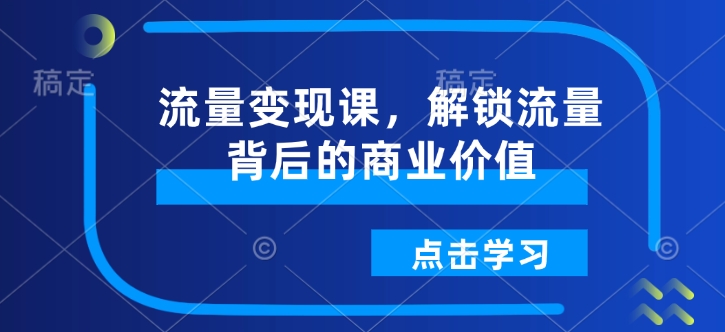 流量变现课，解锁流量背后的商业价值-创奇社 - AI前沿·副业变现·资源教程！