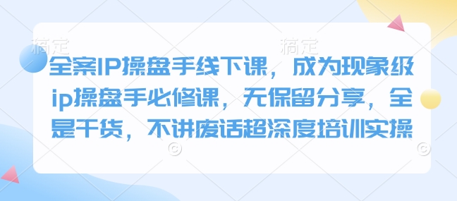 全案IP操盘手线下课，成为现象级ip操盘手必修课，无保留分享，全是干货，不讲废话超深度培训实操-创奇社 - AI前沿·副业变现·资源教程！