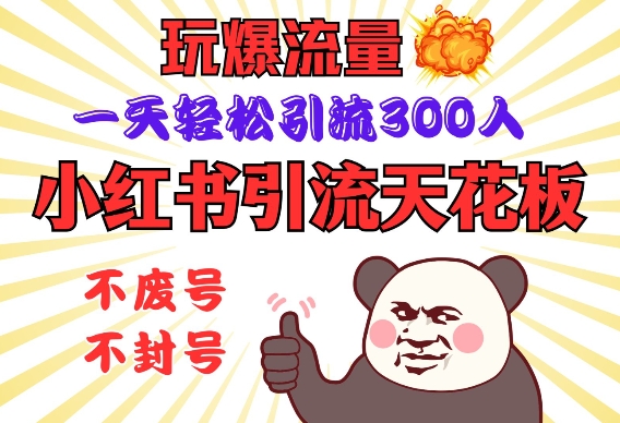 小红书引流天花板，玩爆流量，一天轻松引流300人，安全操作-创奇社 - AI前沿·副业变现·资源教程！
