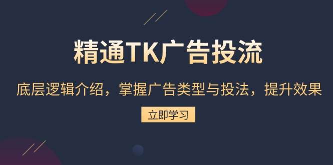 精通TK广告投流：底层逻辑介绍，掌握广告类型与投法，提升效果-创奇社 - AI前沿·副业变现·资源教程！