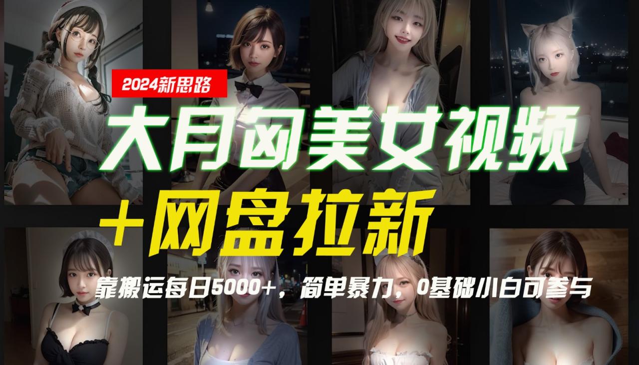 【新思路】大月匈美女视频+网盘拉新，靠搬运每日5000+，简单暴力，0基础小白可参与-创奇社 - AI前沿·副业变现·资源教程！