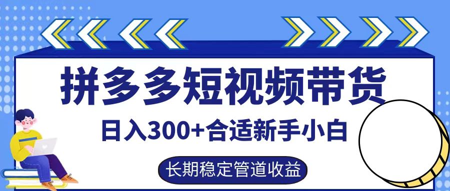 拼多多短视频带货日入300+，实操账户展示看就能学会-创奇社 - AI前沿·副业变现·资源教程！