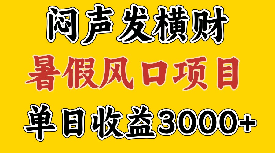 30天赚了7.5W 暑假风口项目，比较好学，2天左右上手-创奇社 - AI前沿·副业变现·资源教程！
