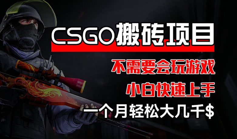 CSGO 装备搬砖项目，操作简单，不需要会玩游戏，小白也能快速上手，一个月轻松大几千-创奇社 - AI前沿·副业变现·资源教程！