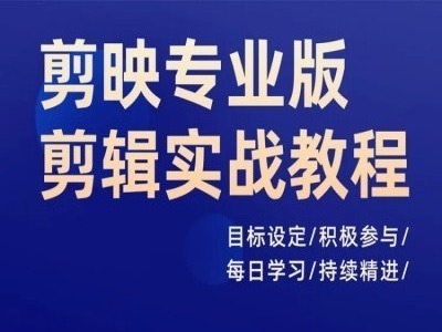 剪映专业版剪辑实战教程，目标设定/积极参与/每日学习/持续精进-创奇社 - AI前沿·副业变现·资源教程！