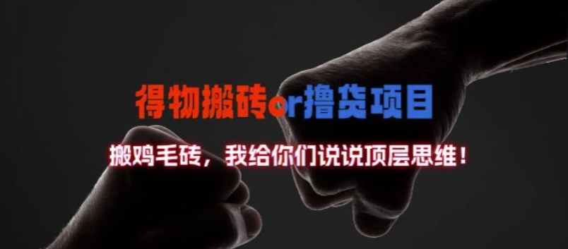 得物搬砖撸货项目?掰下数据，我给你们说说顶层思维-创奇社 - AI前沿·副业变现·资源教程！