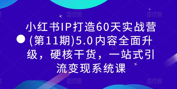 小红书IP打造60天实战营(第11期)5.0​内容全面升级，硬核干货，一站式引流变现系统课-创奇社 - AI前沿·副业变现·资源教程！