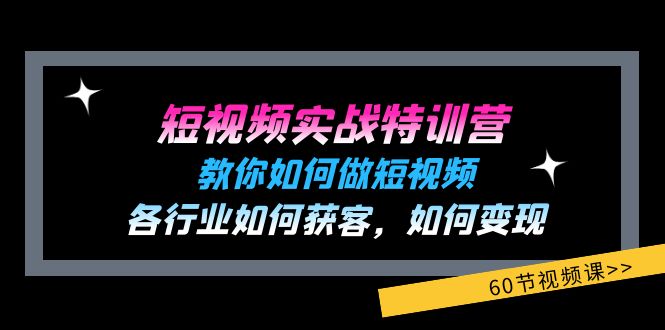 短视频实战特训营：教你如何做短视频，各行业如何获客，如何变现 (60节)-创奇社 - AI前沿·副业变现·资源教程！