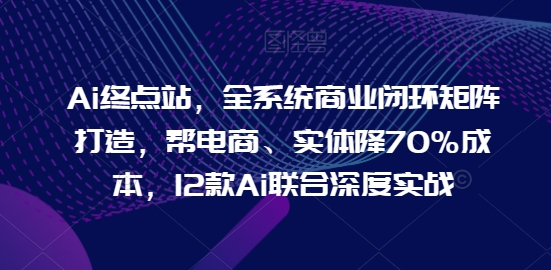 Ai终点站，全系统商业闭环矩阵打造，帮电商、实体降70%成本，12款Ai联合深度实战-创奇社 - AI前沿·副业变现·资源教程！
