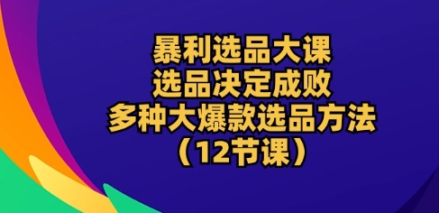 暴利选品大课：选品决定成败，教你多种大爆款选品方法(12节课)-创奇社 - AI前沿·副业变现·资源教程！