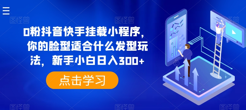 0粉抖音快手挂载小程序，你的脸型适合什么发型玩法，新手小白日入300+-创奇社 - AI前沿·副业变现·资源教程！