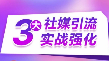 3大社媒引流实战强化，多渠道站外引流，高效精准获客，订单销售额翻倍增长-创奇社 - AI前沿·副业变现·资源教程！