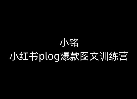 小铭-小红书plog爆款图文训练营，教你从0-1做小红书-创奇社 - AI前沿·副业变现·资源教程！