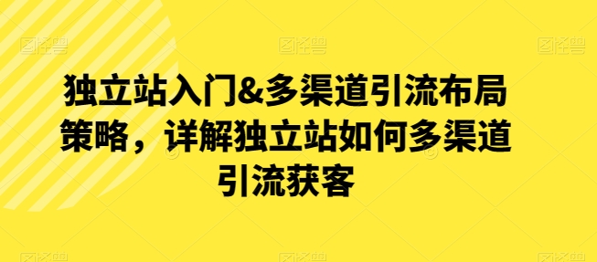 独立站入门&多渠道引流布局策略，详解独立站如何多渠道引流获客-创奇社 - AI前沿·副业变现·资源教程！