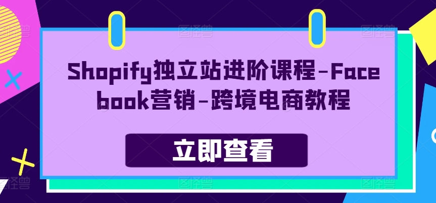 Shopify独立站进阶课程-Facebook营销-跨境电商教程-创奇社 - AI前沿·副业变现·资源教程！