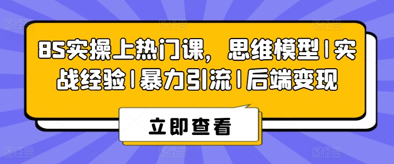 8S实操上热门课，思维模型|实战经验|暴力引流|后端变现-创奇社 - AI前沿·副业变现·资源教程！