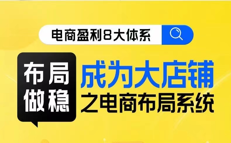 八大体系布局篇·布局做稳，成为大店的电商布局线上课-创奇社 - AI前沿·副业变现·资源教程！