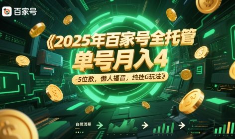 2025年百家号全托管，单号月入4-5位数，懒人福音，纯挂G玩法-创奇社 - AI前沿·副业变现·资源教程！