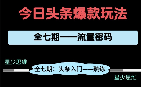 头条系列全七期项目拆解，全是干货，新手从0-1必经过程，99的人会踩的坑-创奇社 - AI前沿·副业变现·资源教程！