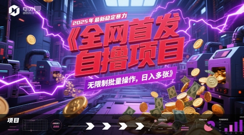 全网首发，2025年最新稳定暴力全自动自撸项目，无限制批量操作，日入多张-创奇社 - AI前沿·副业变现·资源教程！