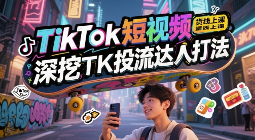 TikTok短视频带货线上课，深挖TK投流达人打法-创奇社 - AI前沿·副业变现·资源教程！