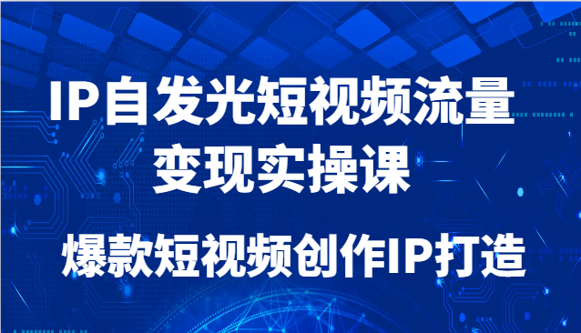IP自发光短视频流量变现实操课，爆款短视频创作IP打造-创奇社 - AI前沿·副业变现·资源教程！