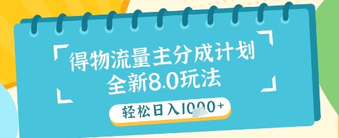 最新得物流量主分成计划，独家原创玩法，轻松日入1k+-创奇社 - AI前沿·副业变现·资源教程！