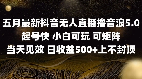 2025五月最新无人直播撸音浪单日产出5张+实操教程-创奇社 - AI前沿·副业变现·资源教程！