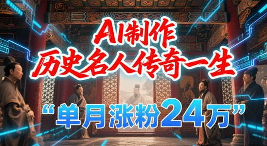 暴力起号！用AI制作历史名人传奇一生，单月涨粉24W，涨粉+变现赛道黑马来了-创奇社 - AI前沿·副业变现·资源教程！