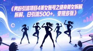 男粉引流项目4美女账号之健身美女拆解，日引流500+，变现多张-创奇社 - AI前沿·副业变现·资源教程！