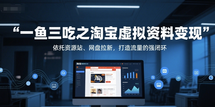 一鱼三吃之淘宝虚拟资料变现，依托资源站、网盘拉新，打造流量的强闭环-创奇社 - AI前沿·副业变现·资源教程！