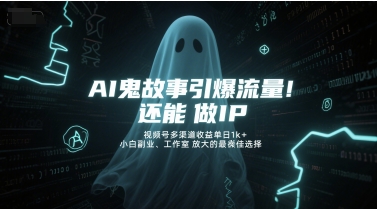 AI鬼故事引爆流量，还能做IP，视频号多渠道收益单日1k+，小白副业、工作室放大的最佳选择-创奇社 - AI前沿·副业变现·资源教程！