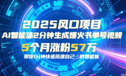 AI智能体2分钟一键生成爆火书单号原创视频，5个月涨粉57w，带你零代码1分钟搭建智能体-创奇社 - AI前沿·副业变现·资源教程！