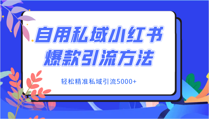 自用私域小红书爆款引流方法，轻松精准私域引流5000+-创奇社 - AI前沿·副业变现·资源教程！