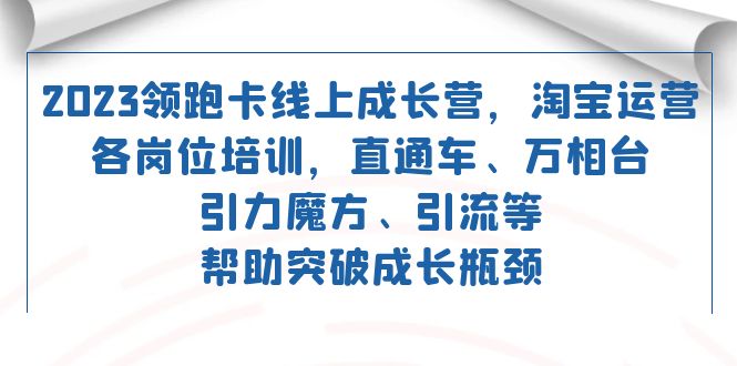 2023领跑·卡 线上成长营 淘宝运营各岗位培训 直通车 万相台 引力魔方 引流-创奇社 - AI前沿·副业变现·资源教程！