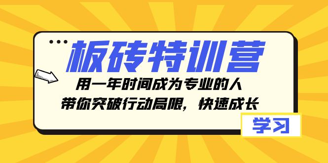 板砖特训营，用一年时间成为专业的人，带你突破行动局限，快速成长-创奇社 - AI前沿·副业变现·资源教程！