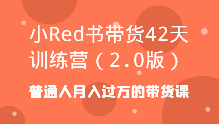 小Red书带货42天训练营（2.0版）普通人月入过万的带货课-创奇社 - AI前沿·副业变现·资源教程！